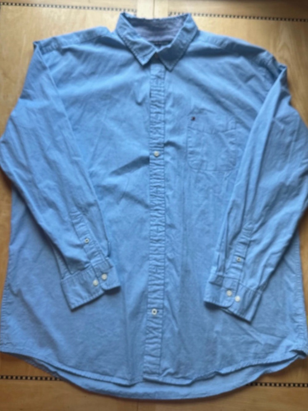 Tommy Hilfiger Light Blue Men's Long-Sleeve Button Shirt